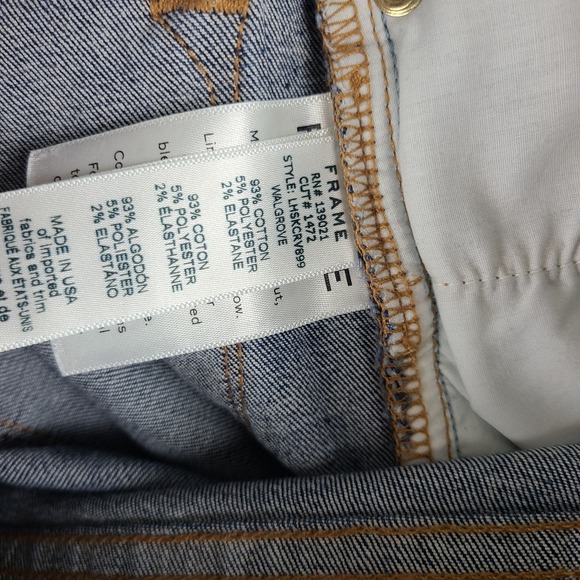 FRAME Jeans Womens 30 Blue Le High Skinny Distress Dark Wash Denim - Picture 10 of 14